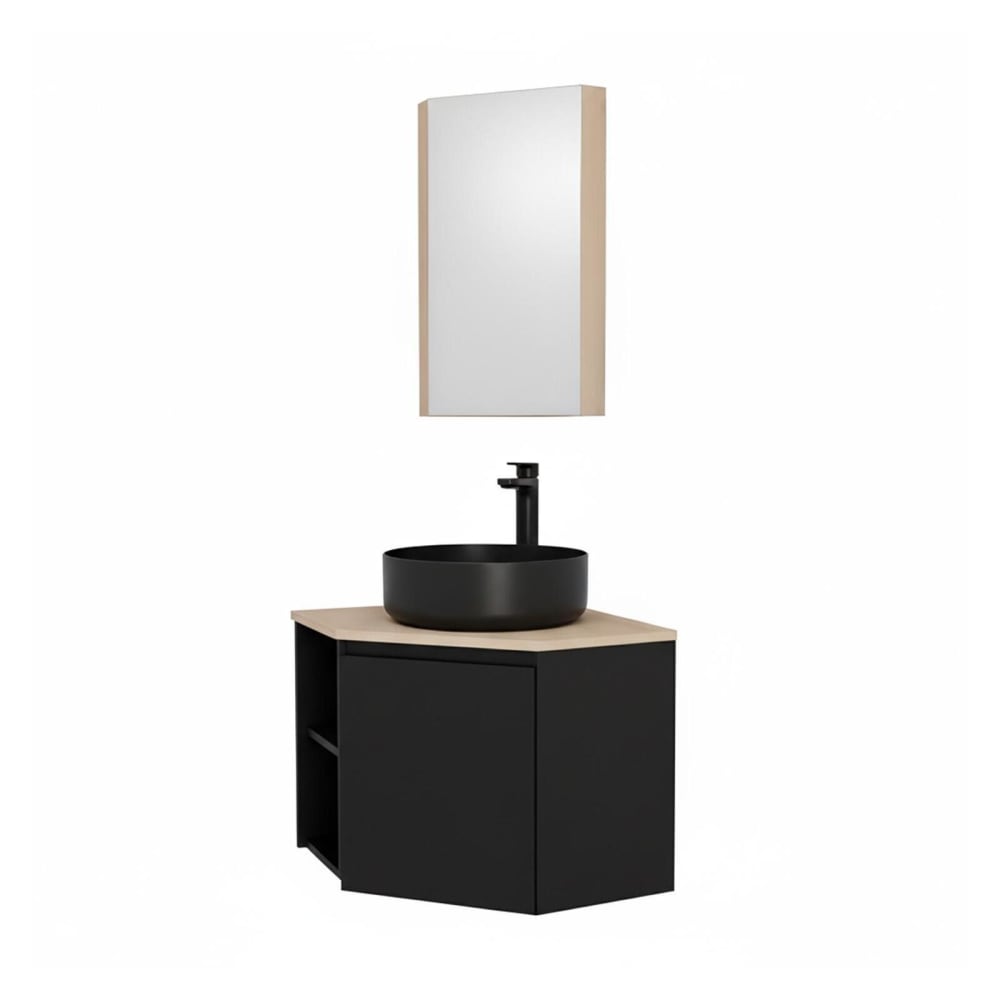 wohnli-moebel-suche-M25194640 Wohnli Möbelsuche - Eckwaschtisch-Set + Waschbecken + Wasserhahn + Eckbadezimmerschrank