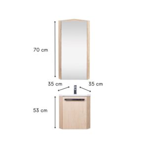 wohnli-moebel-suche-M25194645-1 Eckwaschtisch-Set mit Armatur und Unterschrank 35x53x35cm Spanplatte Braun Mob In Möbel Badezimmermöbel Waschtische