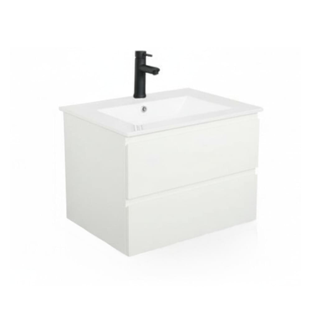 wohnli-moebel-suche-M25194647 Wohnli Möbelsuche - Einzelwaschtisch-Set 60cm mit Keramikplatte und schwarzem Wasserhahn