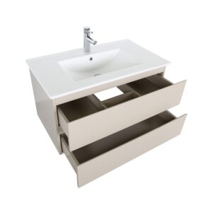 wohnli-moebel-suche-M25194662-1 Waschtisch hängend 80cm Keramik-Becken 80x43x45cm Spanplatte Beige Mob In Möbel Badezimmermöbel Waschbecken