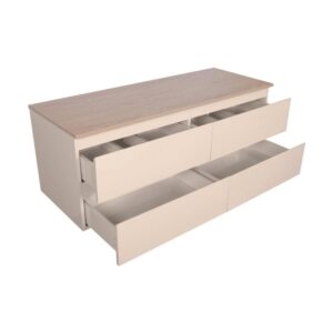 wohnli-moebel-suche-M25194664-1 Doppelwaschtisch 120cm hängend - Holzoptik Arbeitsplatte 120x43x45cm Spanplatte Beige Mob In Möbel Badezimmermöbel