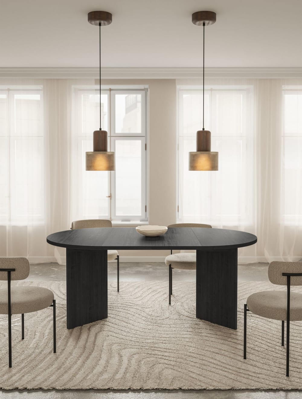 110x75x110cm Spanplatte Schwarz Selsey Möbel Esszimmermöbel Esstische