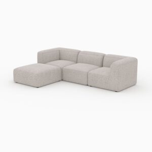 wohnli-moebel-suche-M25196065 Wohnli Möbelsuche - Beige 3-Sitzer Stoff-Sofa mit Pouf