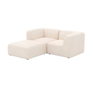 wohnli-moebel-suche-M25196071 Wohnli Möbelsuche - Modulareres weißer Samtsofa für 2 Personen mit Ottomane