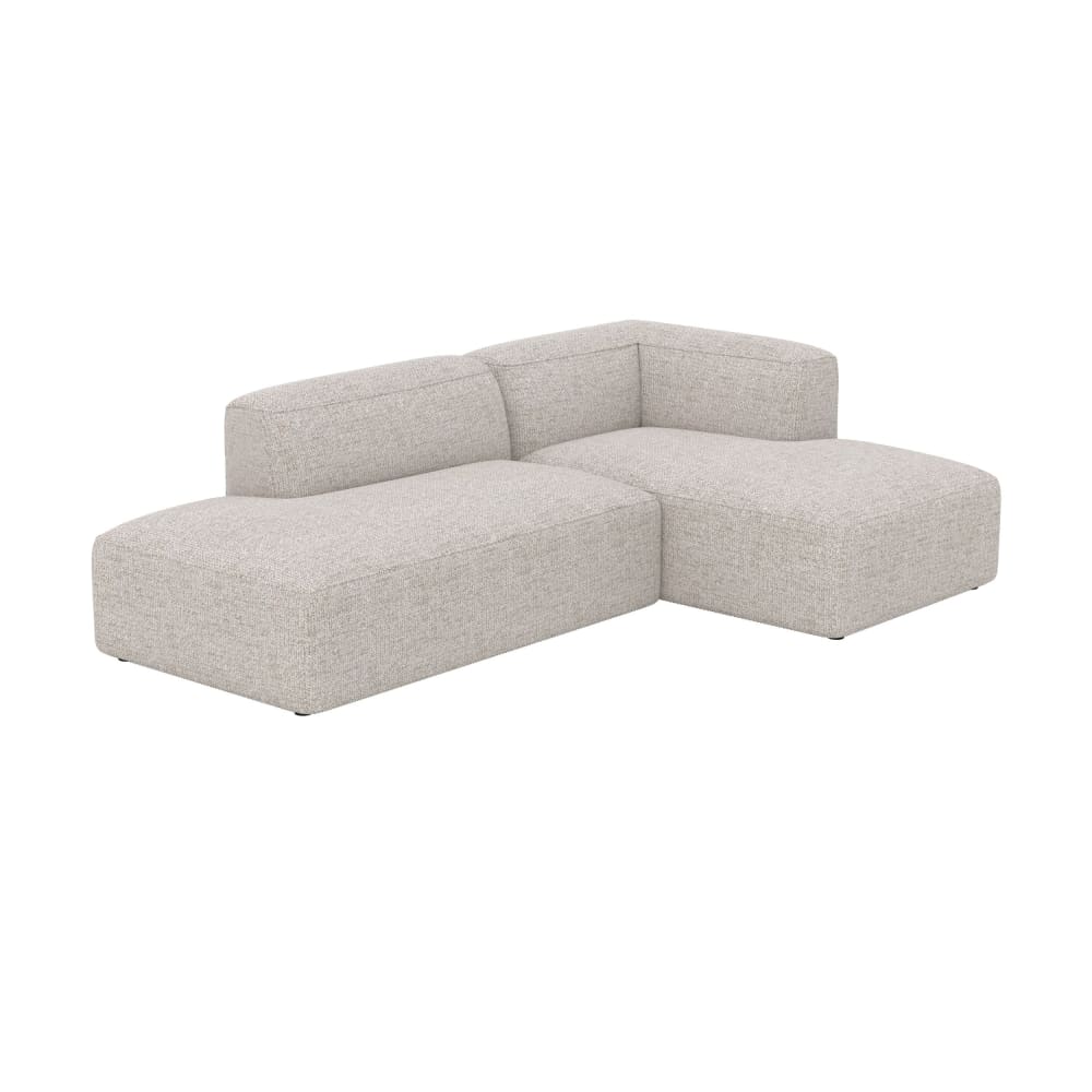 Wohnli Möbelsuche - Modularer rechteckiger Ecksofa aus beigem Stoff für 4 Personen