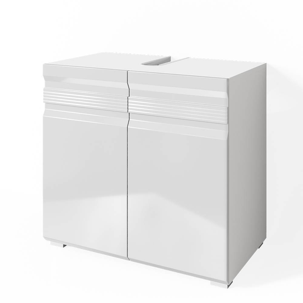Wohnli Möbelsuche - Waschbeckenunterschrank  Weiß Hochglanz 60x56cm