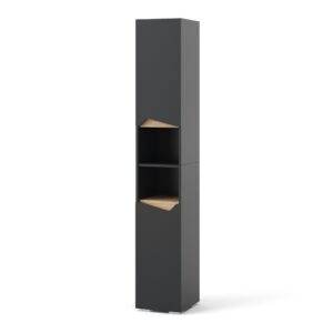wohnli-moebel-suche-M25197220 Wohnli Möbelsuche - Badschrank mit Türen und offenen Fächern Anthrazit 30x180cm