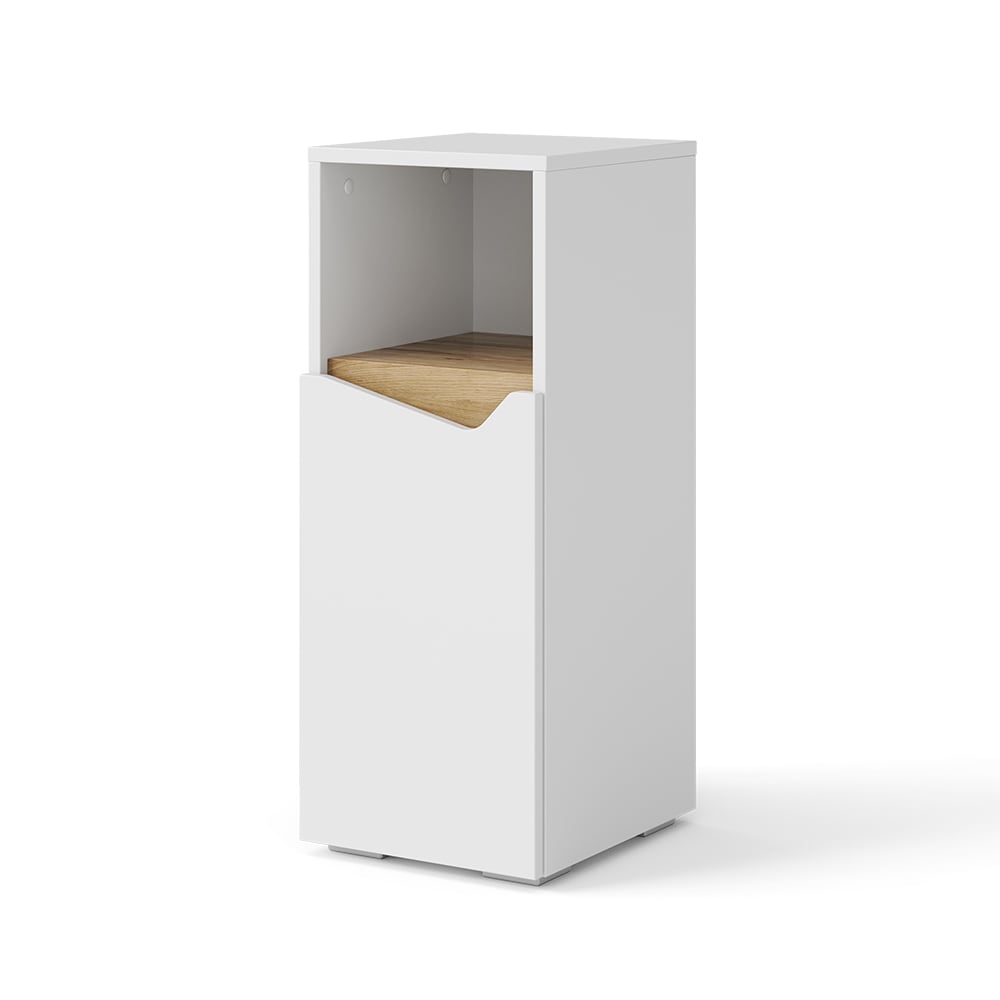 wohnli-moebel-suche-M25197239 Wohnli Möbelsuche - Midischrank mit Tür und offenem Fach Weiß 30x74