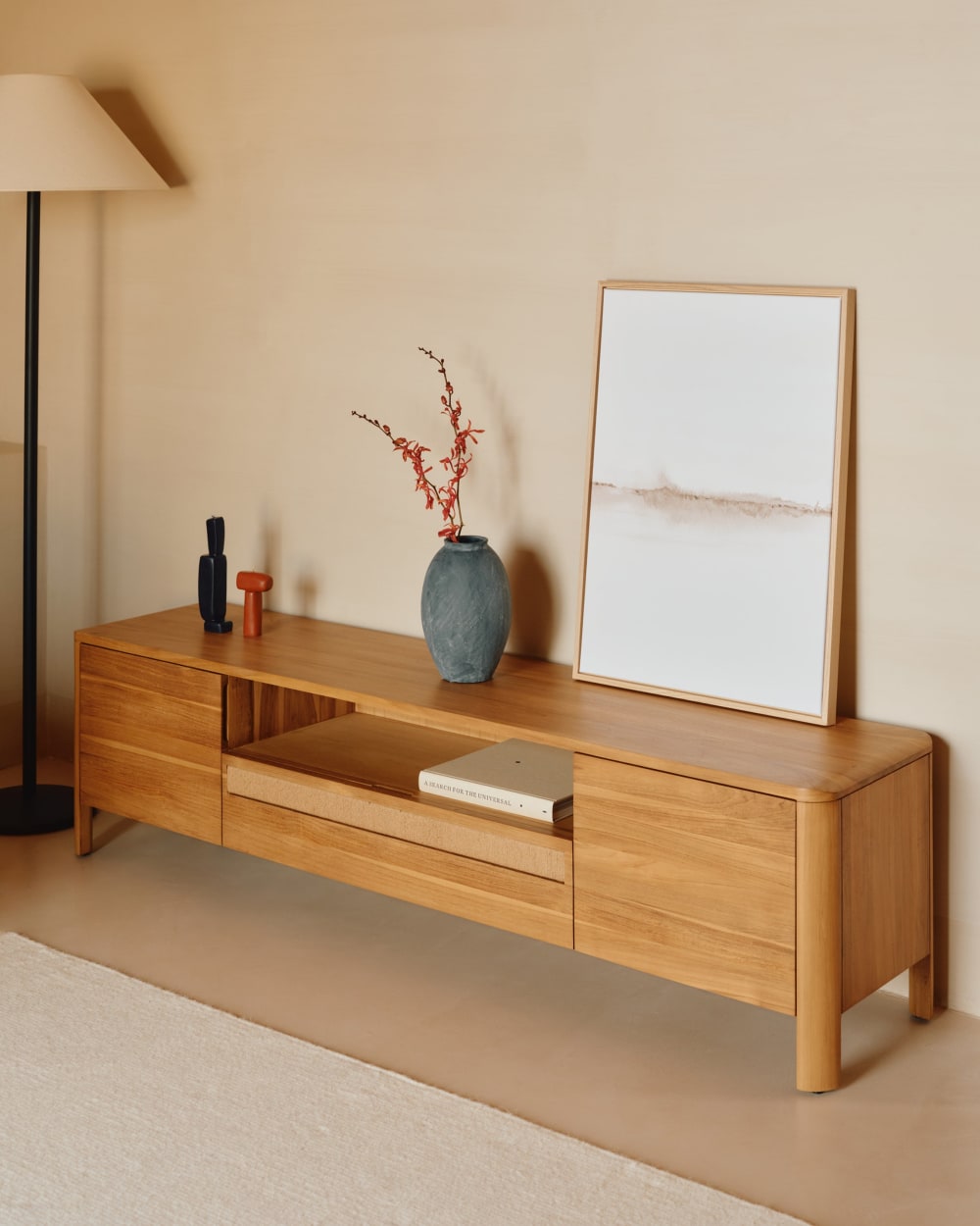 wohnli-moebel-suche-M25197861-1 TV Möbel Teakholz 180 cm 180x46x40cm Holz Braun Hannun Möbel Wohnzimmermöbel TV-Möbel