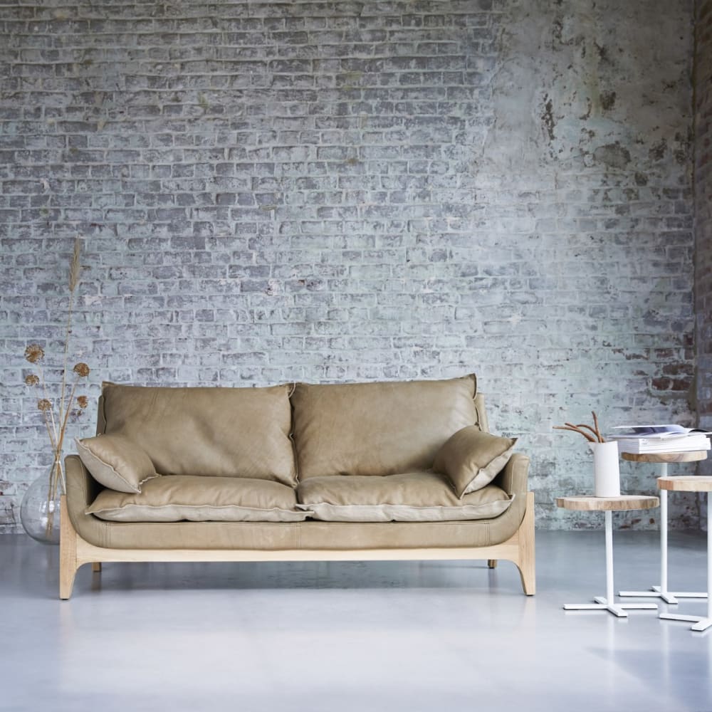 wohnli-moebel-suche-M25198083 Wohnli Möbelsuche - Sofa 2-Sitzer aus massivem Eichenholz und Leder Cheyenne