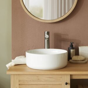 31x11x31cm Holz Weiß Tikamoon Möbel Badezimmermöbel Waschtische