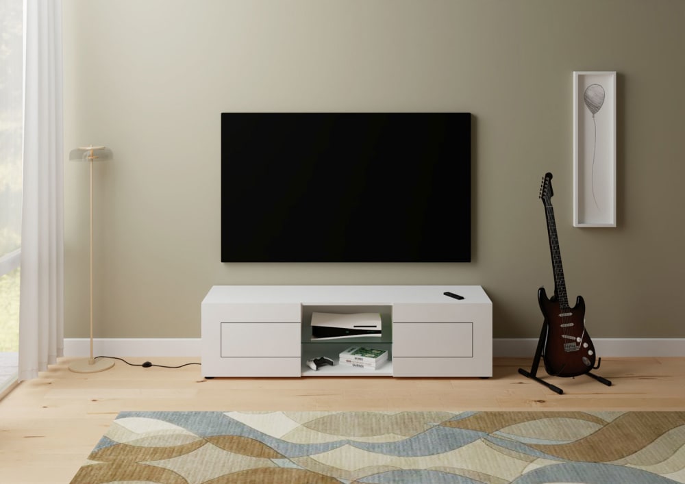 150x40x40cm Spanplatte Weiß Itamoby Möbel Wohnzimmermöbel TV-Möbel