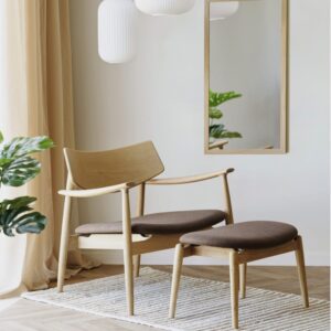 wohnli-moebel-suche-M25199449-1 Lounge-Sessel in Eiche natur und braunem Stoff 68x72x68cm Stoff Beige Moloo Sofas und Sessel Sessel, Poufs und Fußbänke Sessel