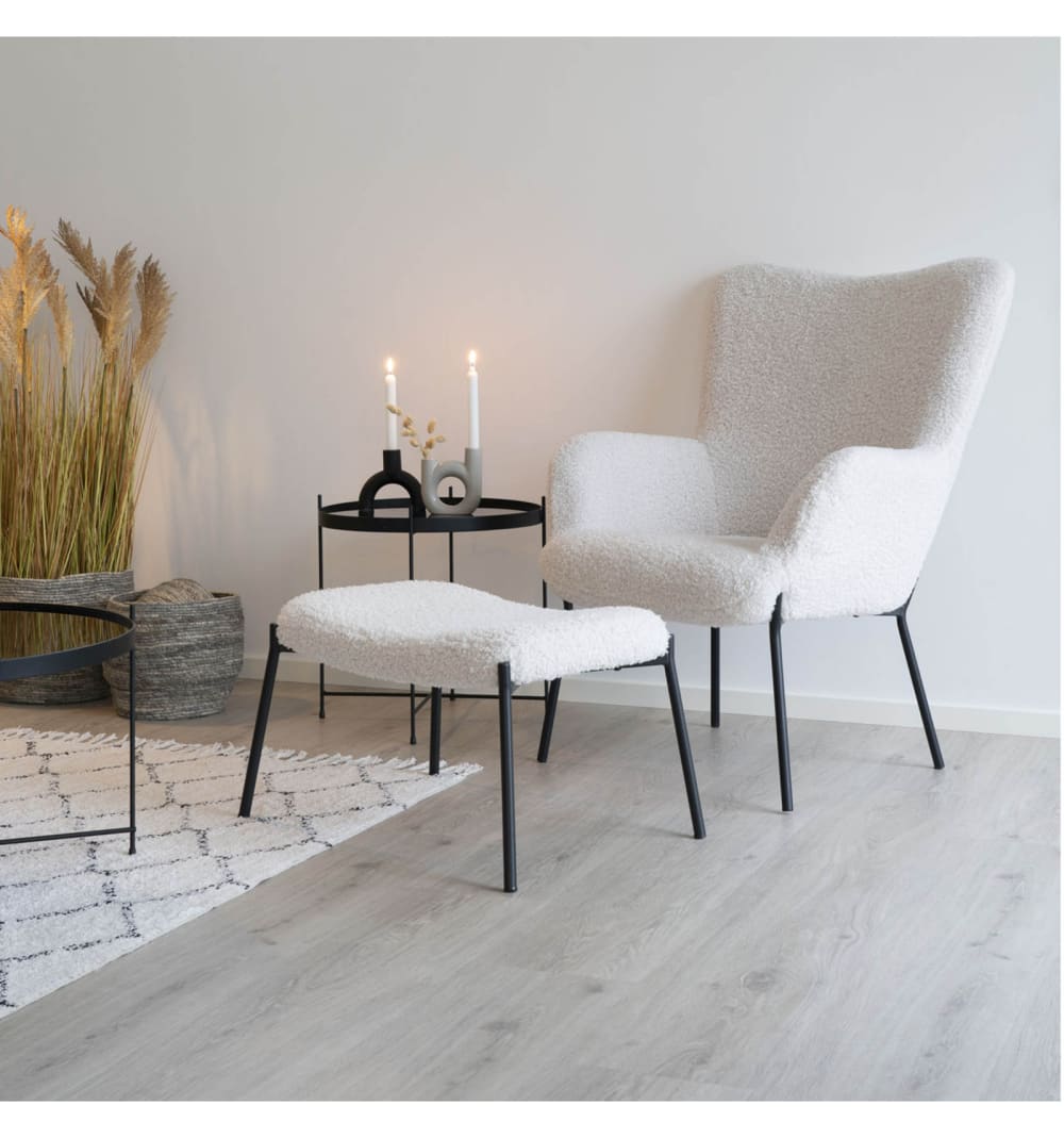 79x98x70cm Stoff Weiß Moloo Sofas und Sessel Sessel, Poufs und Fußbänke Sessel