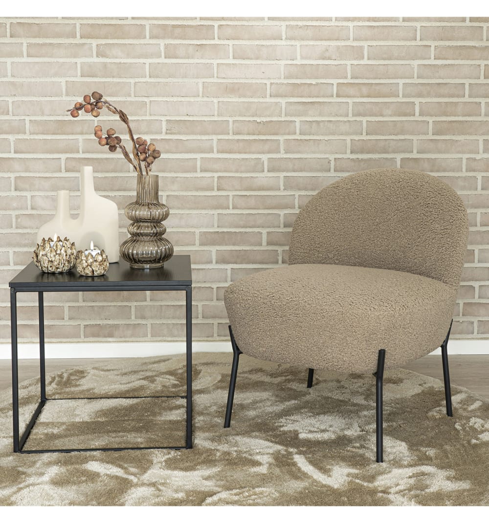 66x71x57cm Stoff Taupe Moloo Sofas und Sessel Sessel, Poufs und Fußbänke Sessel