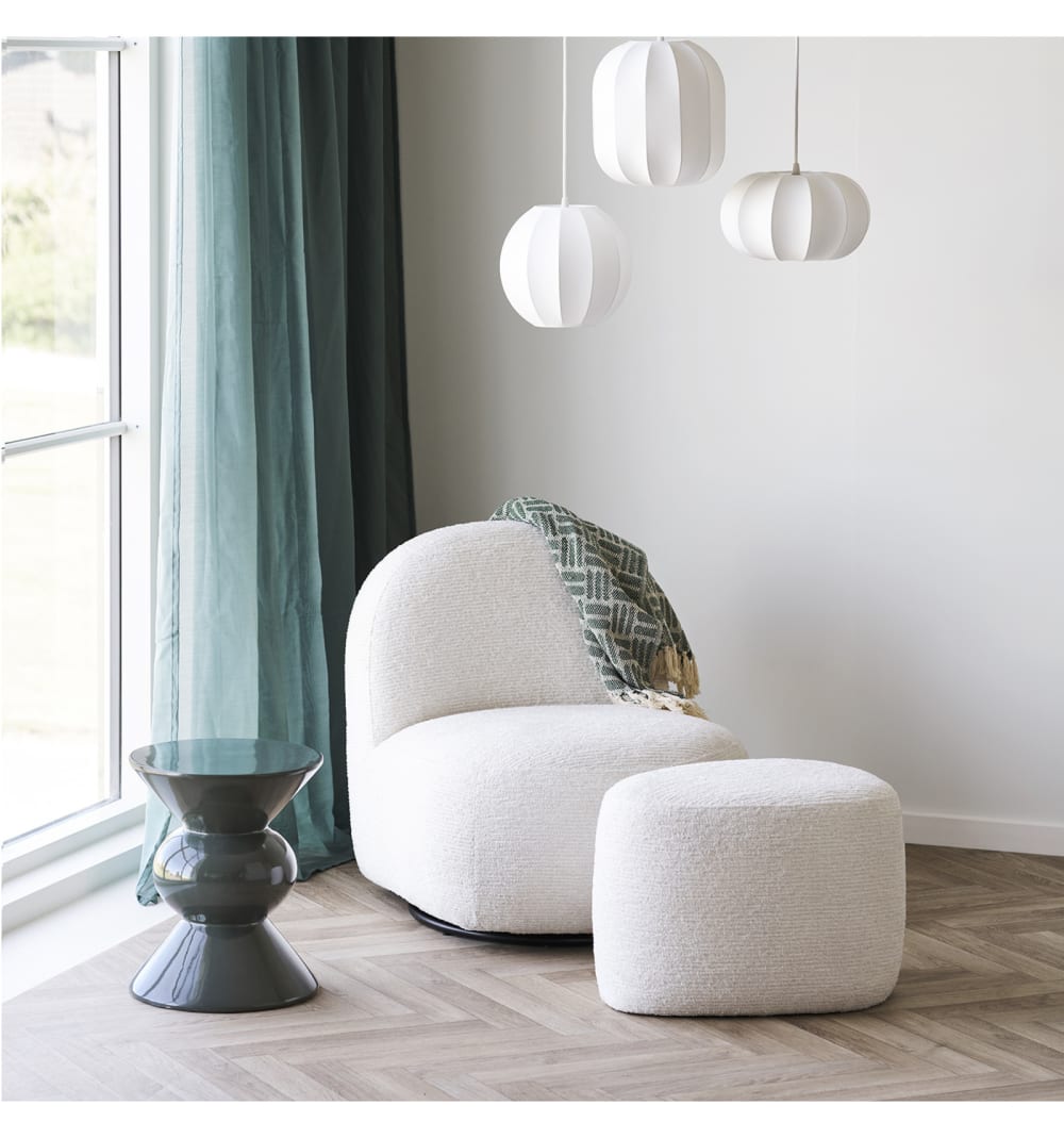 74x70x67cm Stoff Weiß Moloo Sofas und Sessel Sessel, Poufs und Fußbänke Sessel