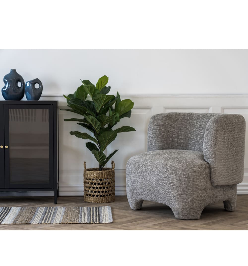 79x72x78cm Stoff Grau Moloo Sofas und Sessel Sessel, Poufs und Fußbänke Sessel