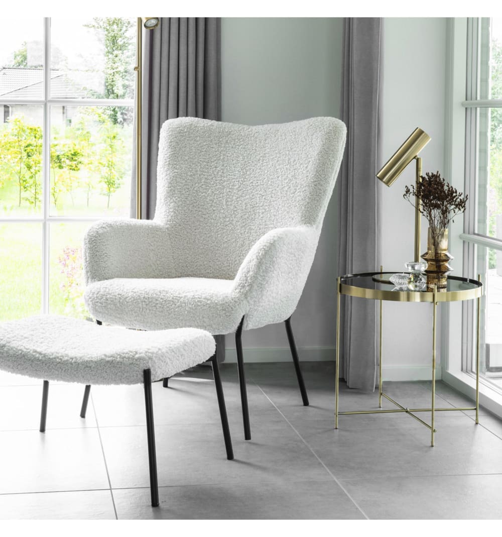 79x98x70cm Stoff Weiß Moloo Sofas und Sessel Sessel, Poufs und Fußbänke Sessel