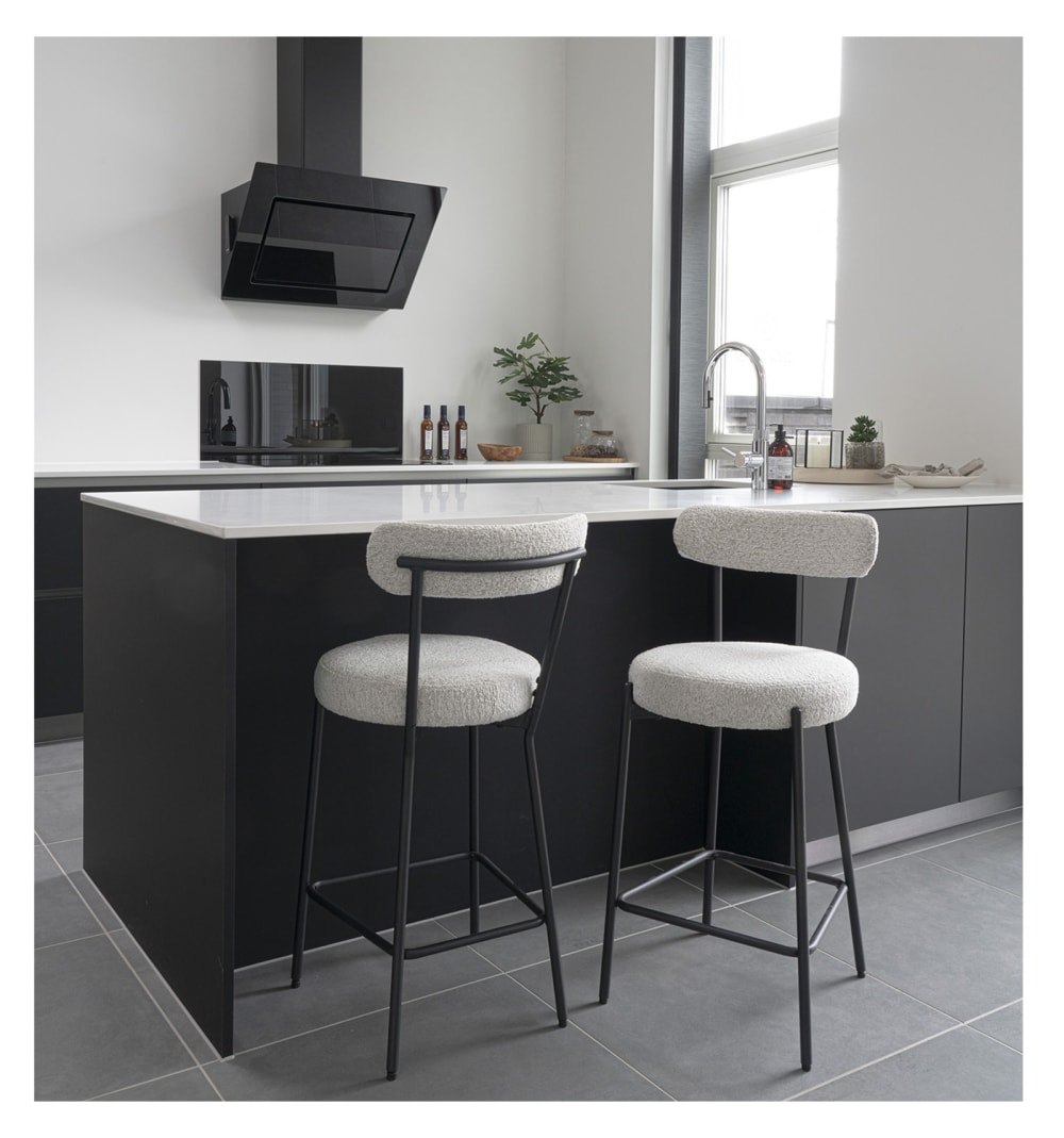 39x90x46cm Stoff Weiß Moloo Möbel Esszimmermöbel Barhocker