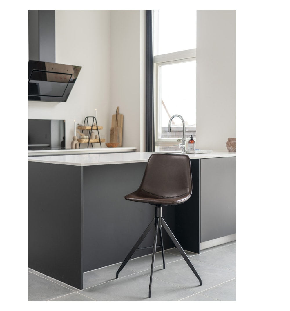 44x96x51cm Stoff Braun Moloo Möbel Esszimmermöbel Barhocker