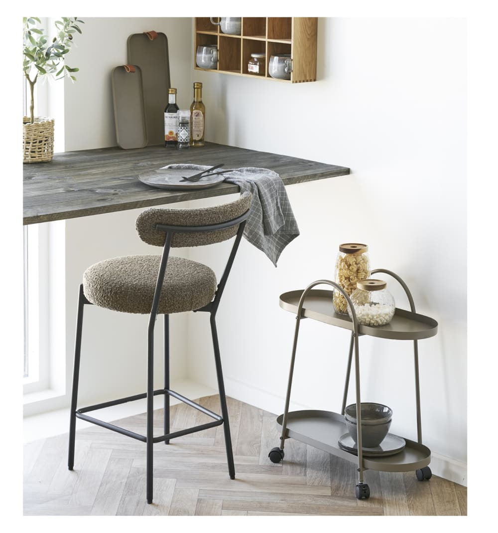 39x90x46cm Stoff Braun Moloo Möbel Esszimmermöbel Barhocker