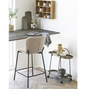 wohnli-moebel-suche-M25199540-1 Barhocker aus taupefarbenem Stoff (x2) 47x95x55cm Stoff Braun Moloo Möbel Esszimmermöbel Barhocker