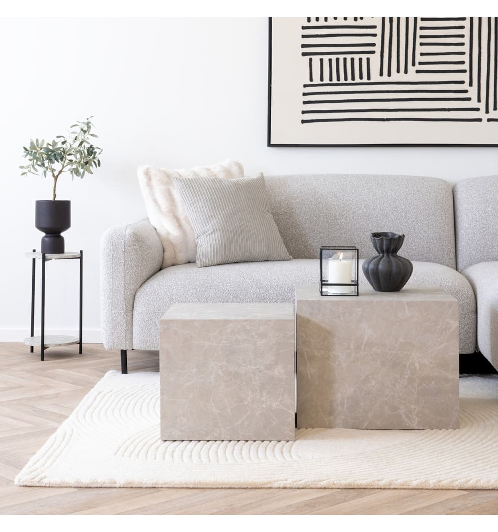 50x40x50cm Holz Beige Moloo Möbel Wohnzimmermöbel Couchtische