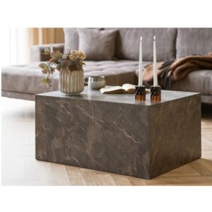 wohnli-moebel-suche-M25199571-1 Couchtisch in brauner Marmoroptik 60 x 80 cm 80x40x60cm Holz Braun Moloo Möbel Wohnzimmermöbel Couchtische