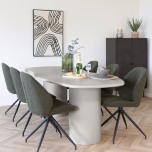 wohnli-moebel-suche-M25199662-1 Esstisch für 8?10 Personen 200 cm aus beschichtetem Beton 96x76x200cm Holz Grau Moloo Möbel Esszimmermöbel Esstische