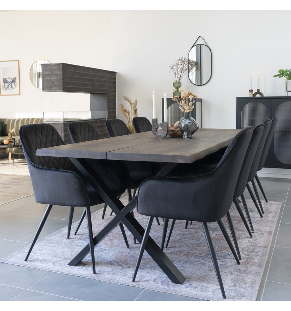57x87x65cm Samt Schwarz Moloo Möbel Esszimmermöbel Stühle