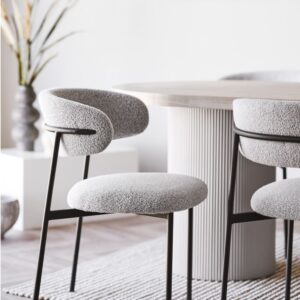wohnli-moebel-suche-M25199741-1 Stuhl mit sandfarbenem Stoffbezug (x2) 55x79x59cm Stoff Beige Moloo Möbel Esszimmermöbel Stühle