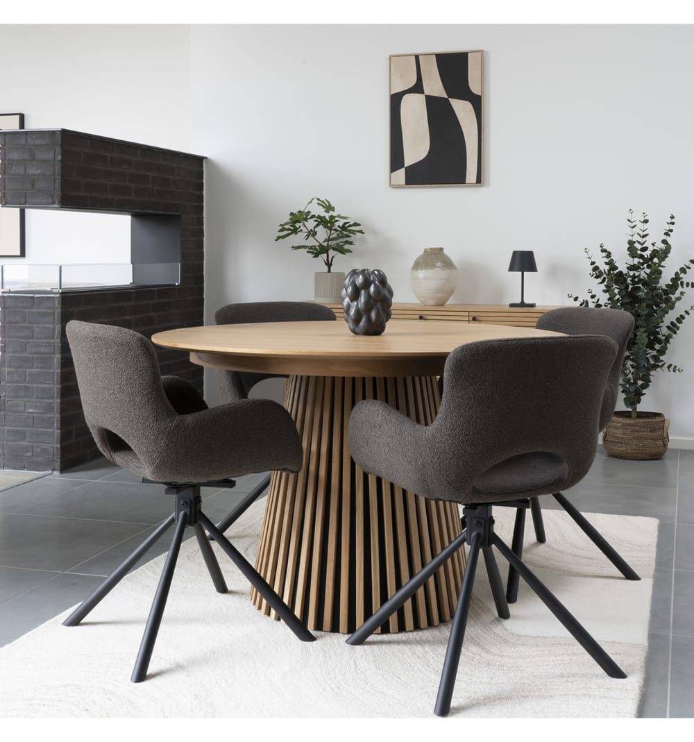 59x82x58cm Stoff Taupe Moloo Möbel Esszimmermöbel Stühle