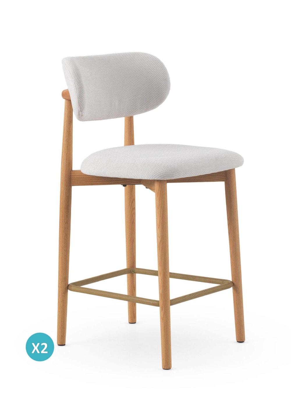 wohnli-moebel-suche-M25199949 Wohnli Möbelsuche - 2er-set hocker mit rückenlehne aus eichenholz mit weissem bezug