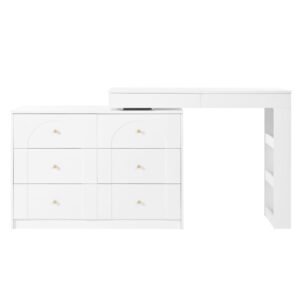 wohnli-moebel-suche-M25200124 Wohnli Möbelsuche - Multifunktionaler Schminktisch mit LED-Spiegel und 8 Schubladen