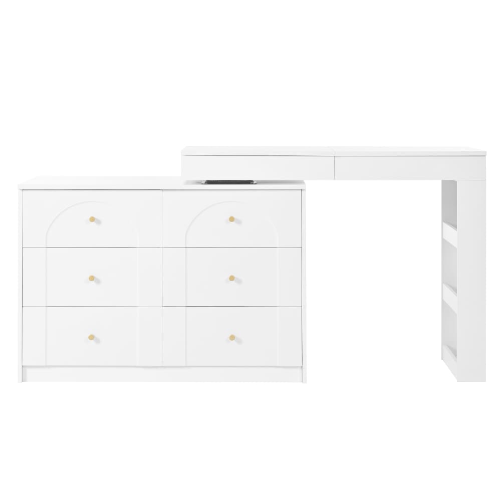 wohnli-moebel-suche-M25200124 Wohnli Möbelsuche - Multifunktionaler Schminktisch mit LED-Spiegel und 8 Schubladen