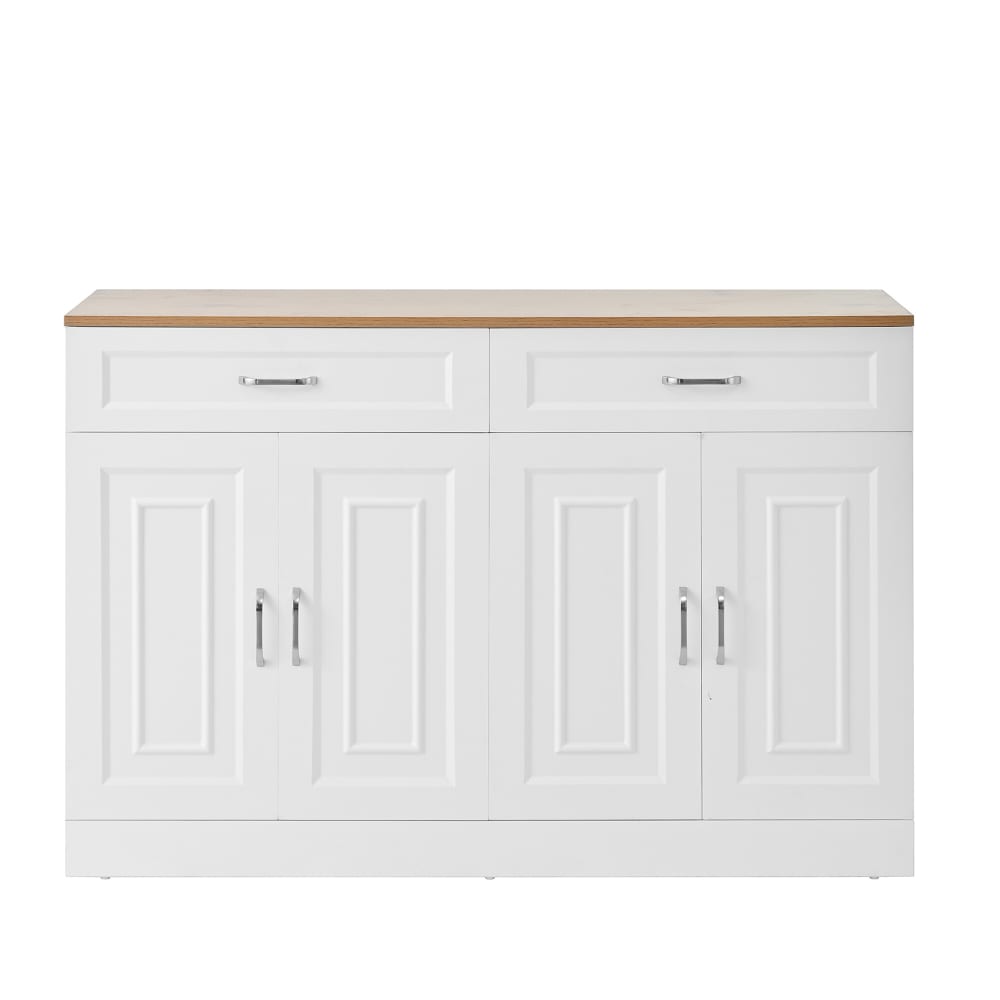 wohnli-moebel-suche-M25200147 Wohnli Möbelsuche - Sideboard mit Platte in Eichenoptik 4 Türen und 2 Schubladen
