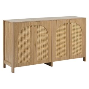 wohnli-moebel-suche-M25200160 Wohnli Möbelsuche - Sideboard aus Naturholz mit Türen aus Geflochtenem Rattan
