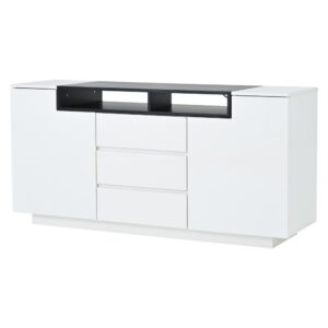 wohnli-moebel-suche-M25200169 Wohnli Möbelsuche - Lackiertes Sideboard im modernen Design mit schwarzem Regal