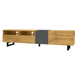 Wohnli Möbelsuche - TV-Ständer aus Holz mit Grauer Tür