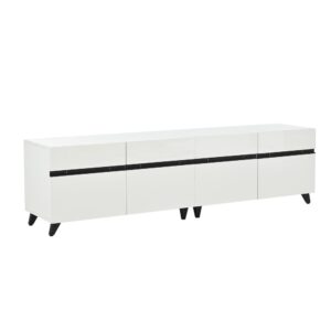 wohnli-moebel-suche-M25200206 Wohnli Möbelsuche - Lackierter TV-Schrank mit Schwarzen Details Modernes Design