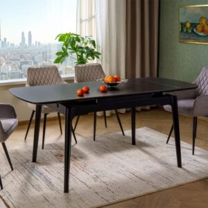 80x76x180cm Holz Schwarz Feldmann-Wohnen Möbel Esszimmermöbel Esstische