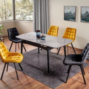 80x76x180cm Holz Grau Feldmann-Wohnen Möbel Esszimmermöbel Esstische