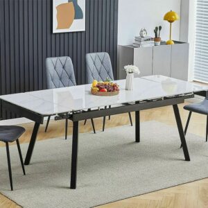 85x76x180cm Metall Weiß Feldmann-Wohnen Möbel Esszimmermöbel Esstische