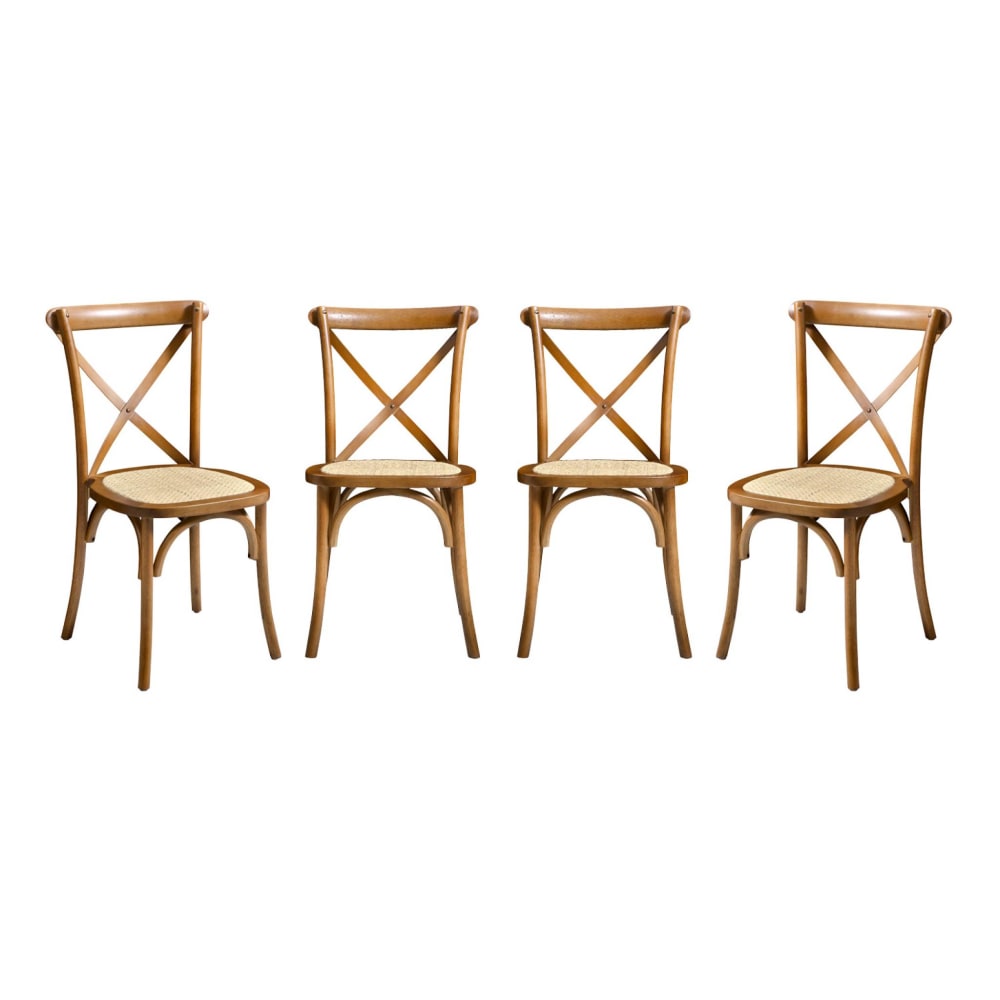wohnli-moebel-suche-M25200596 Wohnli Möbelsuche - 4er-Set Bistrostühle aus nussbaumfarbenem Hevea-Holz