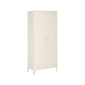 wohnli-moebel-suche-M25200615 Wohnli Möbelsuche - Industrieller Metall-Kleiderschrank beige mit 2 Türen