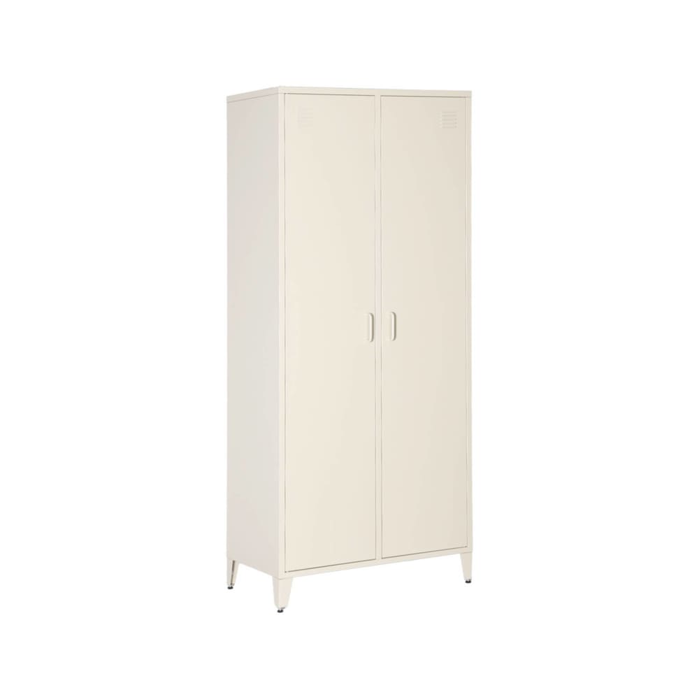 wohnli-moebel-suche-M25200615 Wohnli Möbelsuche - Industrieller Metall-Kleiderschrank beige mit 2 Türen