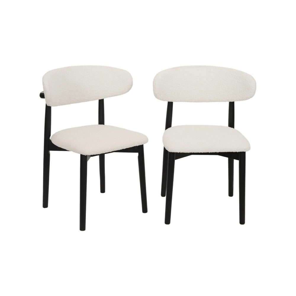 wohnli-moebel-suche-M25200628 Wohnli Möbelsuche - 2er-Set Stühle aus schwarzem Heveaholz mit cremeweißem Bouclé-Bezug -