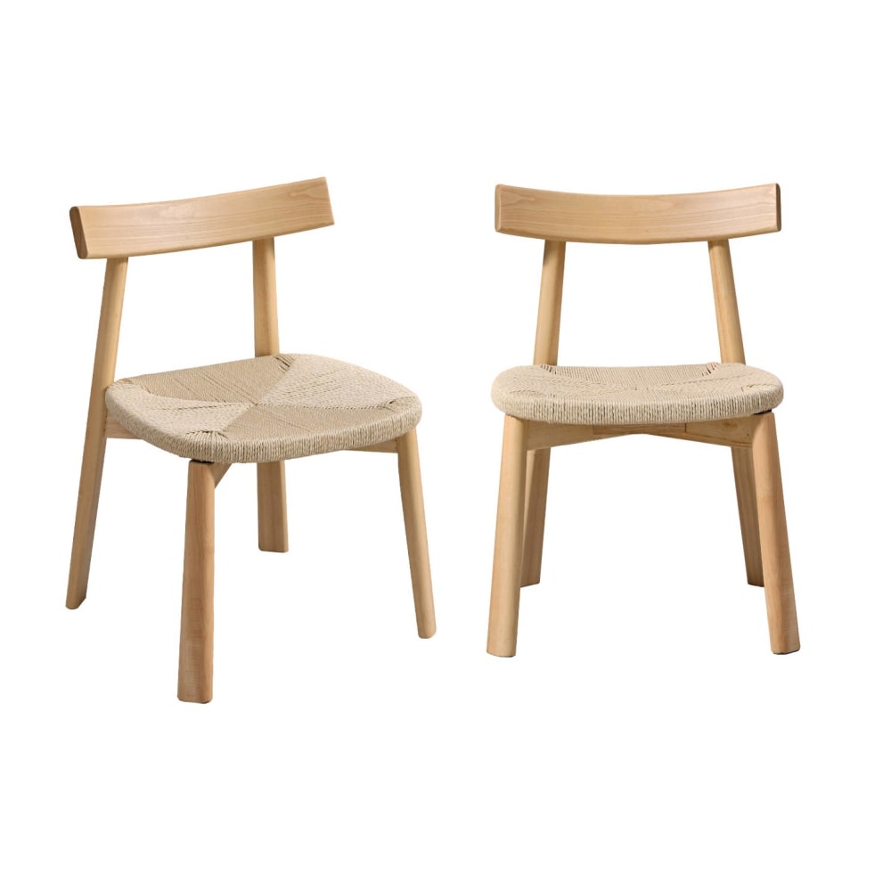 wohnli-moebel-suche-M25200630 Wohnli Möbelsuche - 2er-Set skandinavische Stühle naturfarbenes Heveaholz und beige