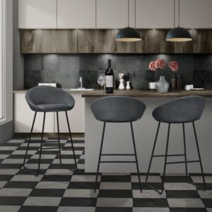 50x94x56cm Polyester Grau ML-Design Möbel Esszimmermöbel Barhocker