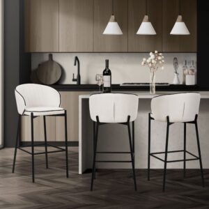 54x101x50cm Polyester Beige ML-Design Möbel Esszimmermöbel Barhocker